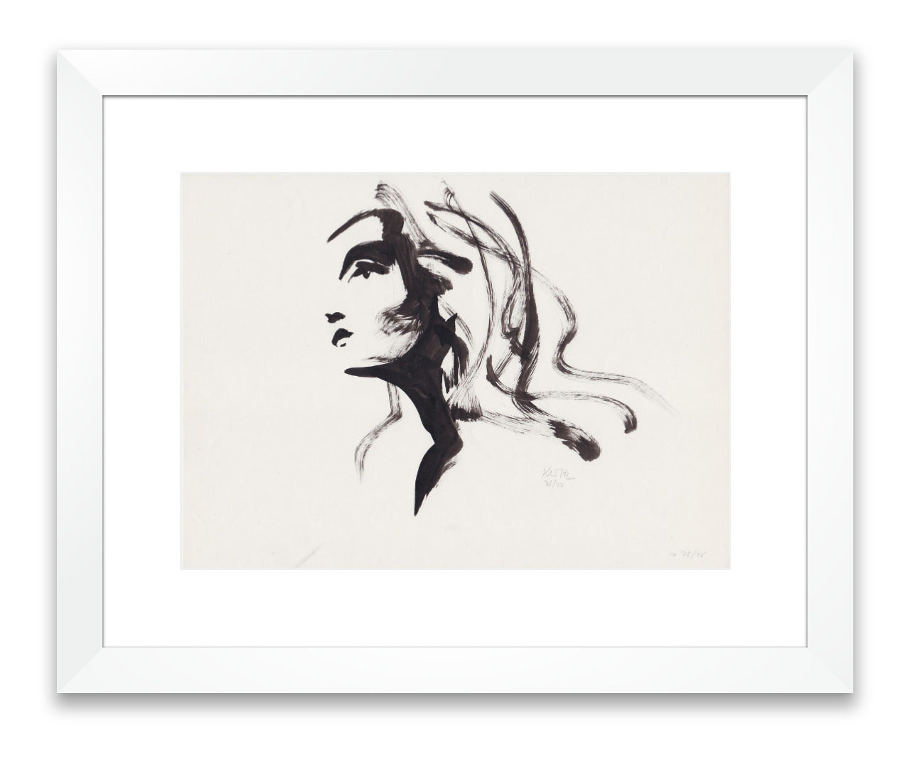"She Emerges Between Ink and Breath" – Fine Art Print